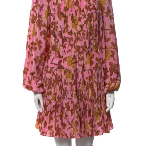 SOLD NWOT ULLA JOHNSON Sefia Silk Mini Dress in Hibiscus S $695 - Picture 13 of 13